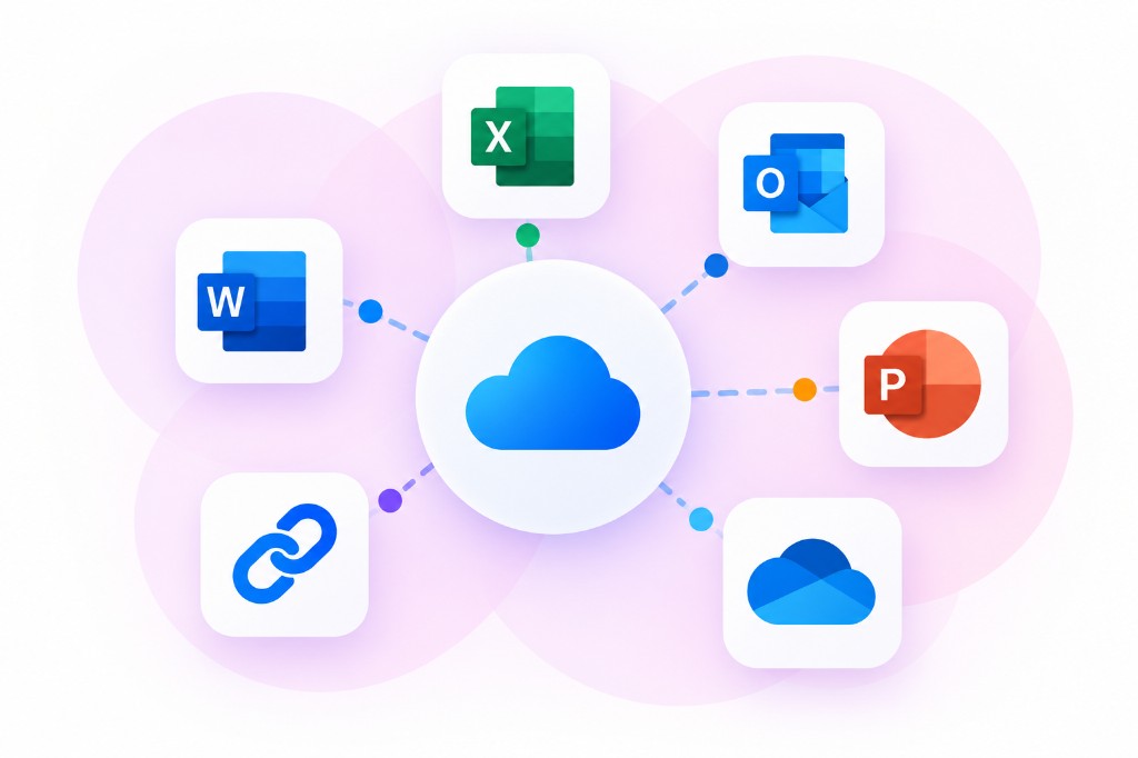 Office applications connected through a cloud